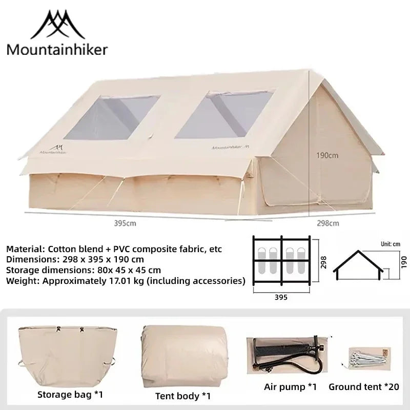 MOUNTAINHIKER Inflatable Camping Tent With Storage Bags And Air Pump