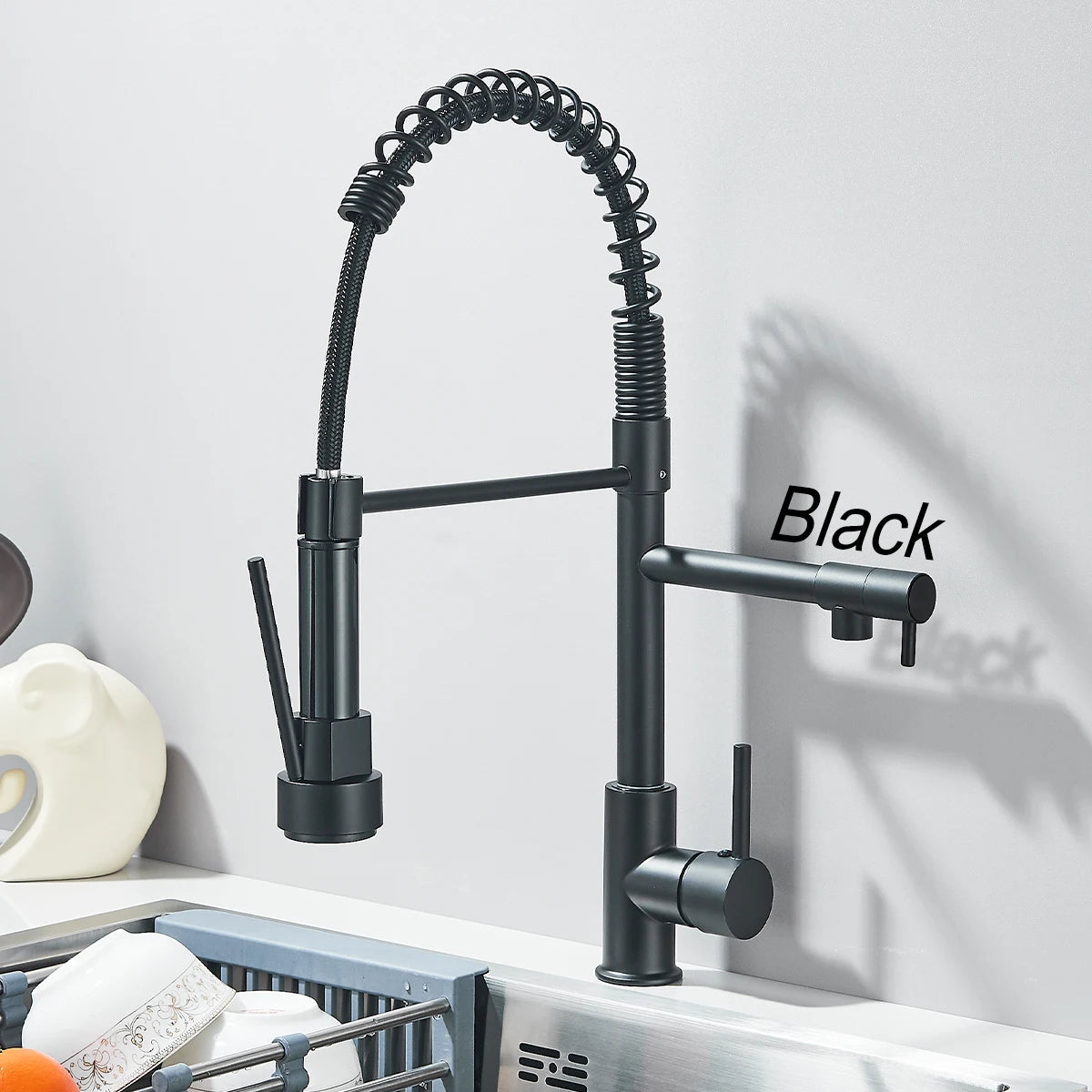 Fmhjfisd Pull Down Kitchen Faucet Dual Spout 360 Degree Rotation
