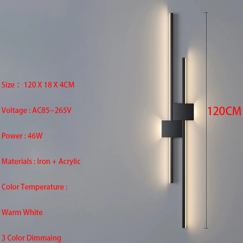 Dfiolk Straight Strip Wall Lamp Minimalist LED Sconce For Living Room