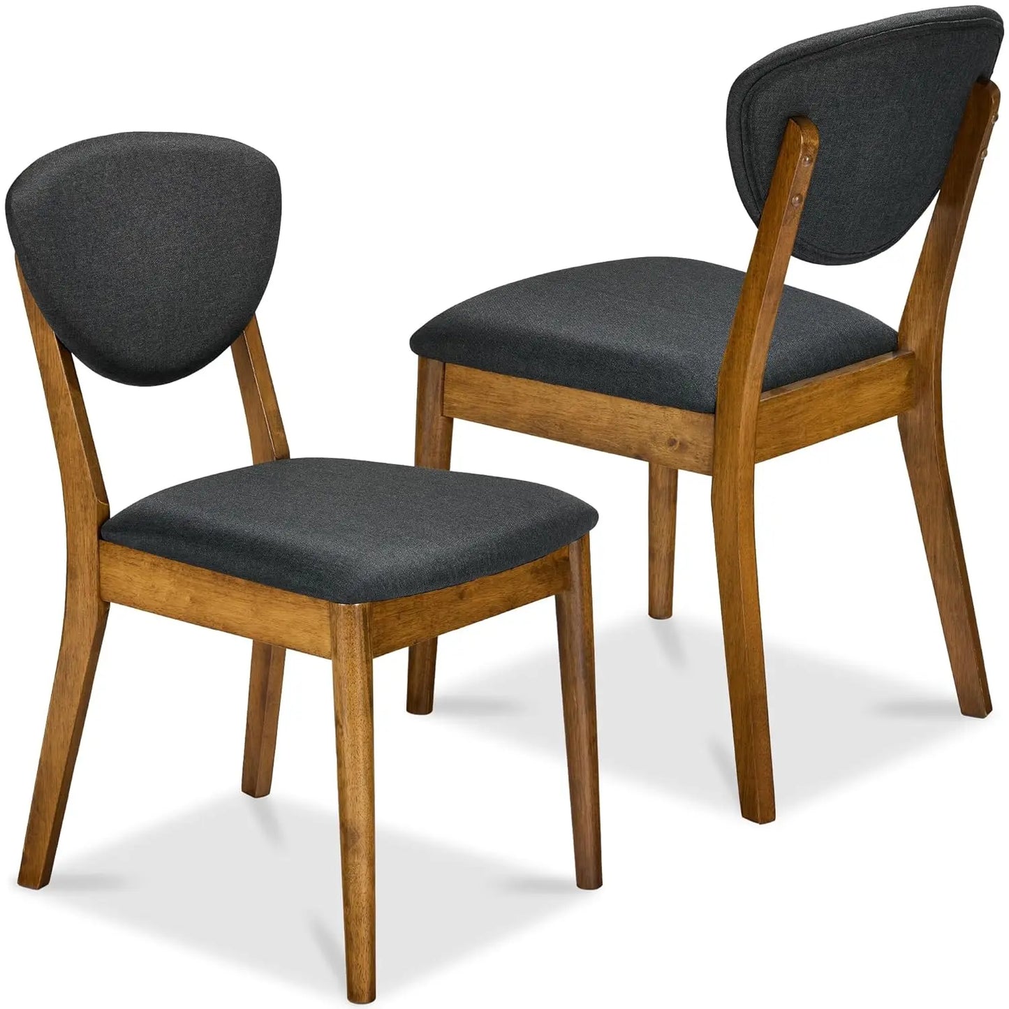 Mid Century Dining Chairs Set of 2 Upholstered Wood