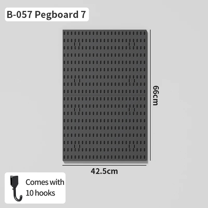 Wall Mounted Pegboard Organizer With Shelves For Desk Accessories