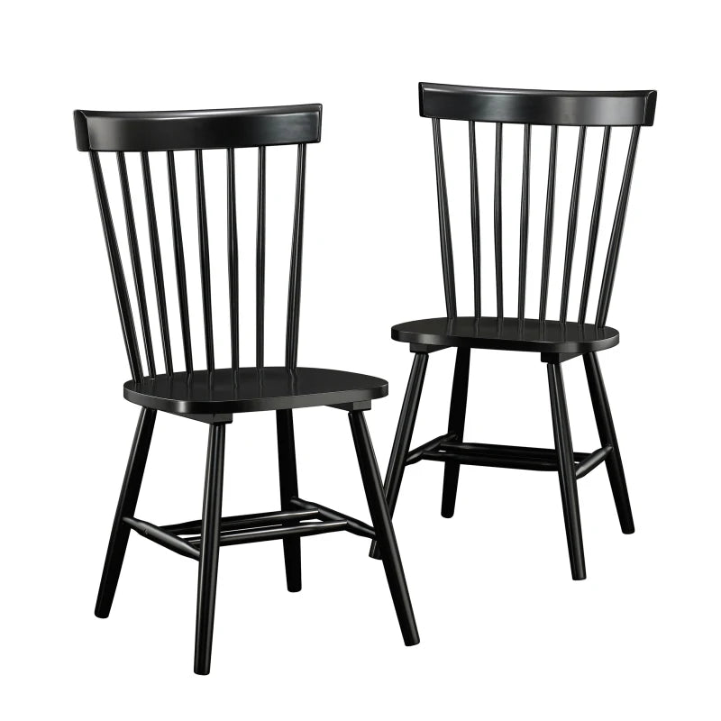 Retro Veneer Dining Chairs Set Solid Wood For Living And Bar
