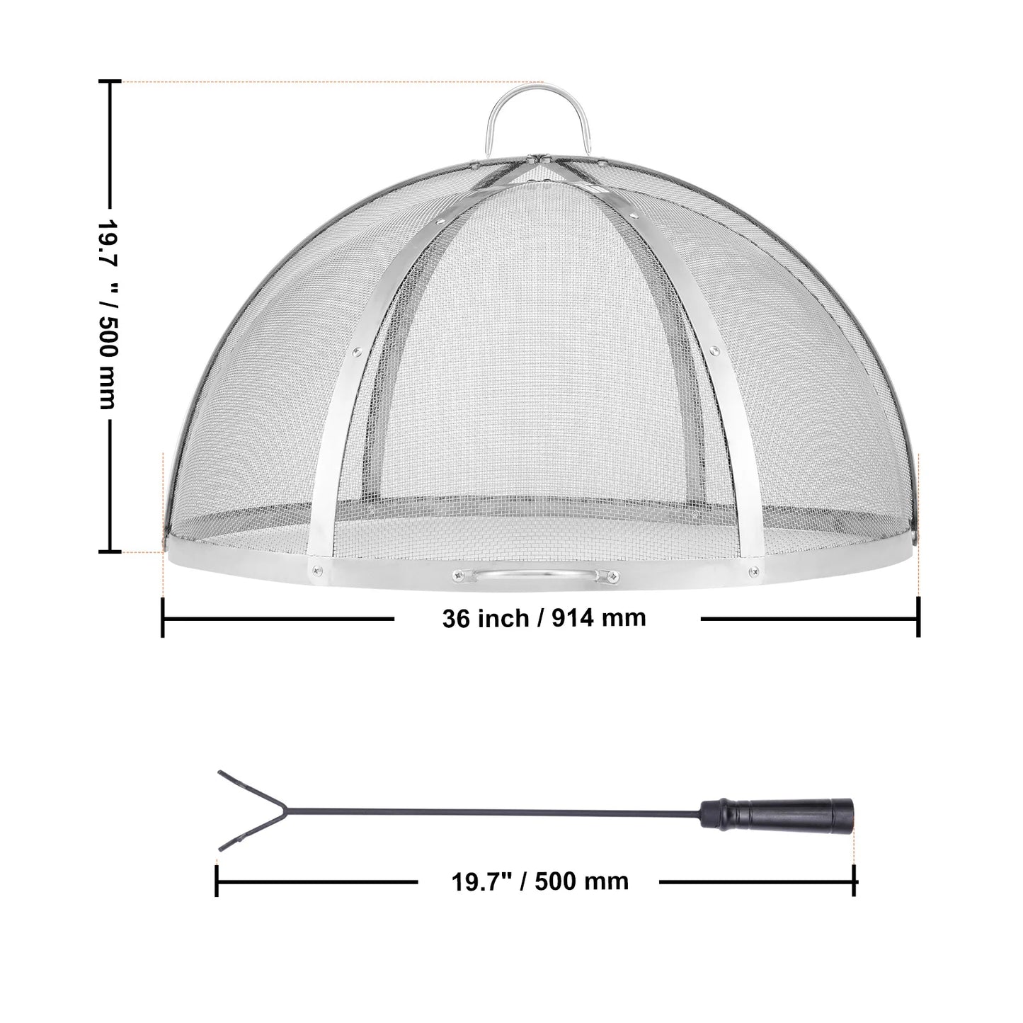 Outdoor Stainless Steel Fire Pit Spark Screen Cover