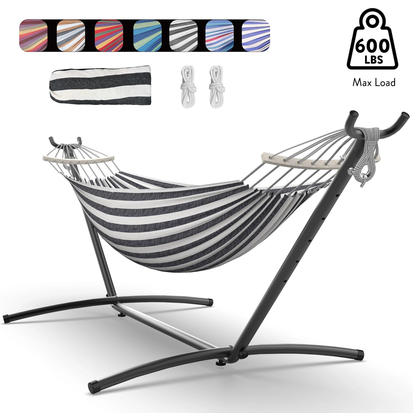 Gyroor Adjustable Hammock Stand With 600lb Capacity And Storage Bag