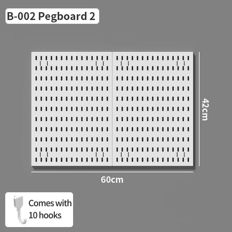 Wall Mounted Pegboard Organizer With Shelves For Desk Accessories