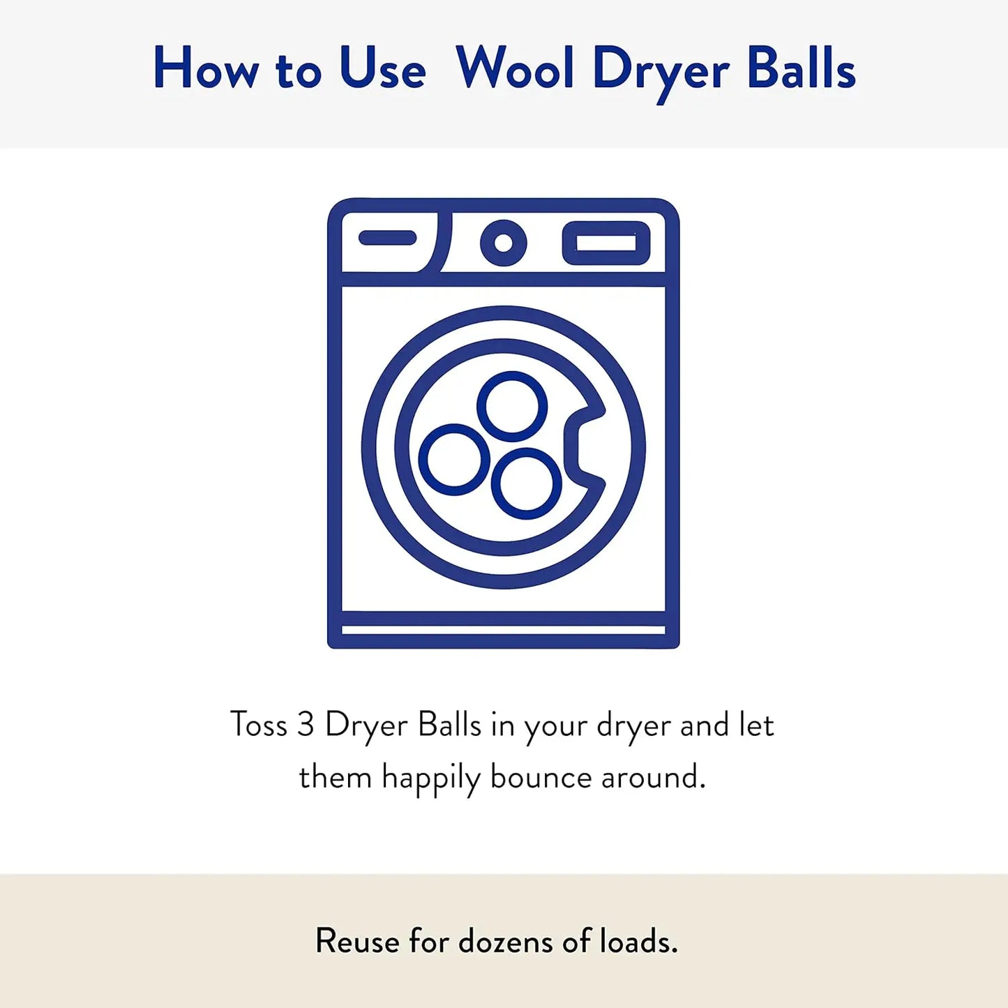 Natural Wool Dryer Balls 3 Pack Softer Laundry Faster Drying