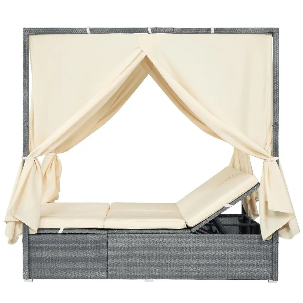 Outdoor Aluminum Chaise Lounges With Wheels Set of 2