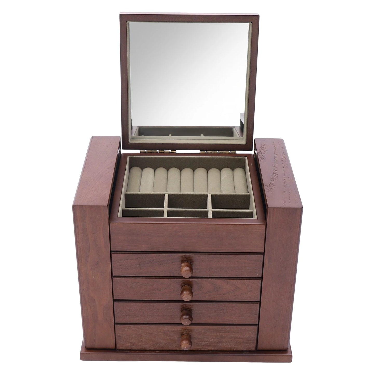 Bymaocar Jewelry Organizer Box With Mirror And Multi Drawers Storage
