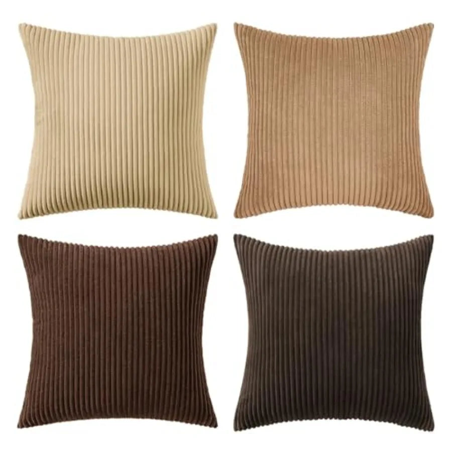Modern Corduroy Farmhouse Throw Pillow Covers For Couch Decor