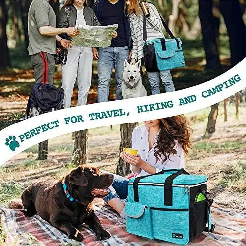 Pet Travel Bag Organizer For Dogs And Cats With Food Containers