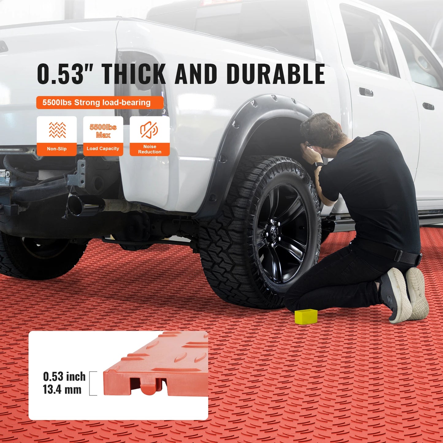 SucceBuy Garage Tiles Interlocking 12 x 12 x 0.53 in 50 Pack Garage Floor Covering Tiles Non-Slip Texture Garage Flooring Tiles