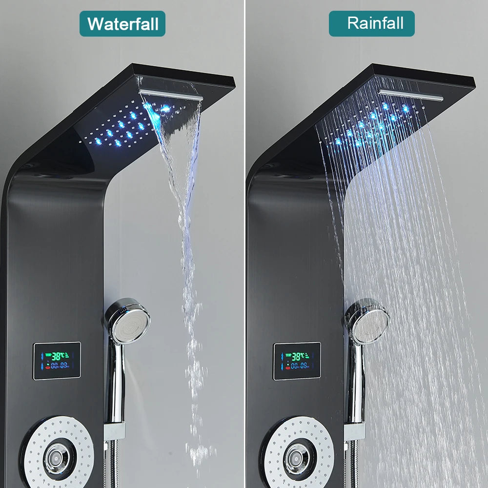 Poiqihy Bathroom Shower Faucet With Handheld Shower Panel