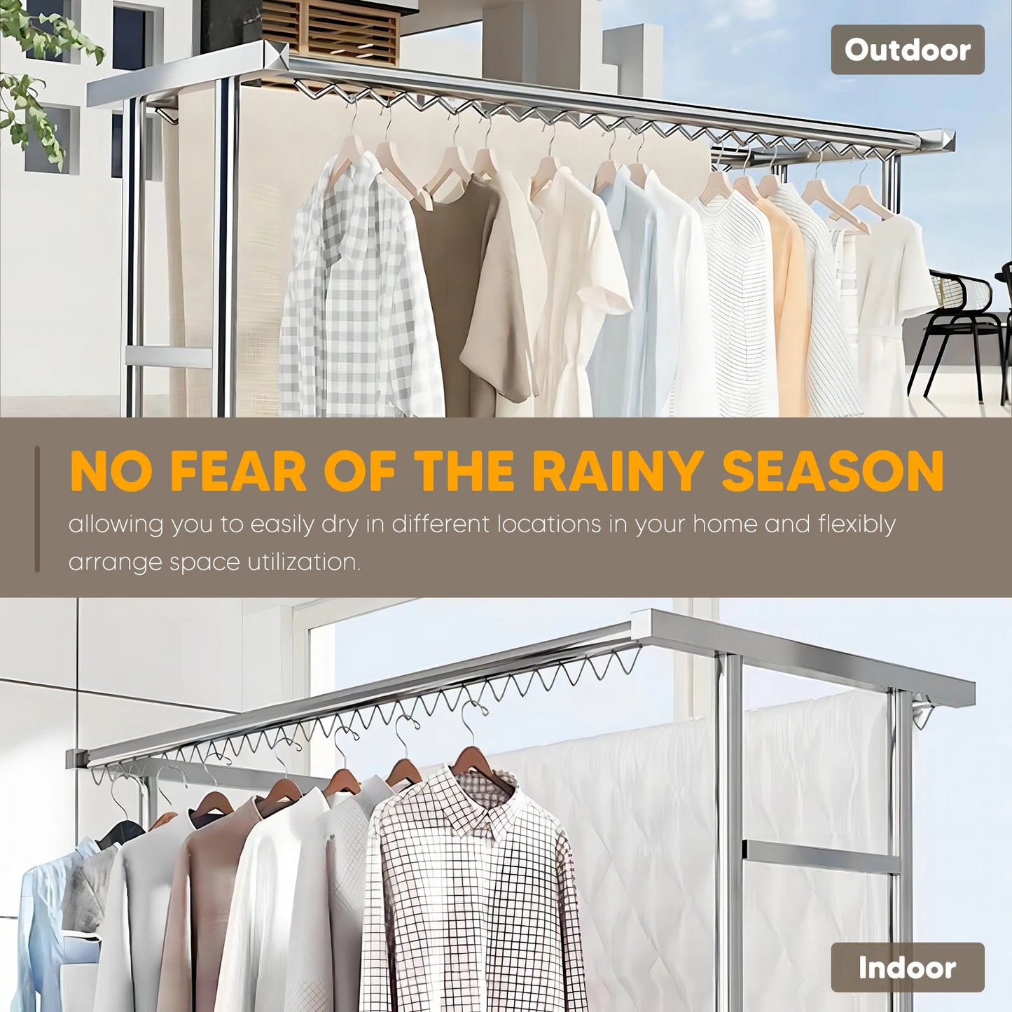 Stainless Steel Floor Drying Rack Heavy Duty Standing Laundry Stand