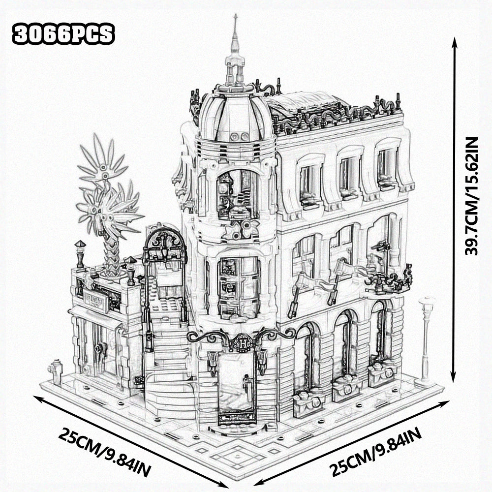 Downtown City Street View Building Blocks Set Assembly Square MOC