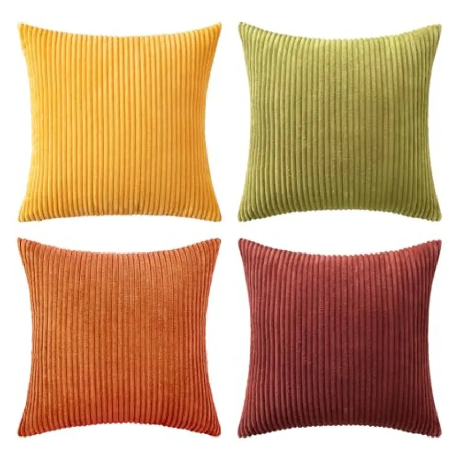 Modern Corduroy Farmhouse Throw Pillow Covers For Couch Decor