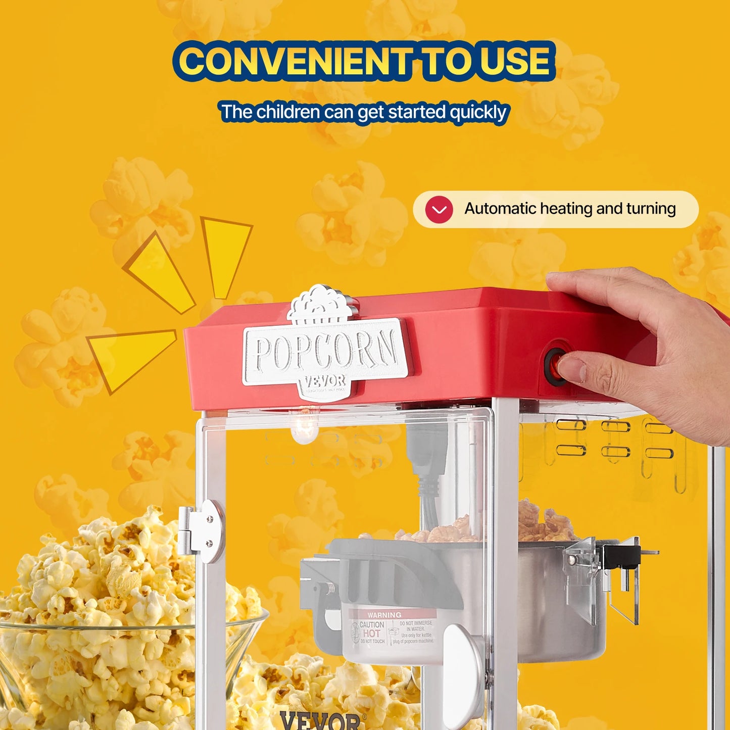 SucceBuy Commercial Popcorn Maker 1.5 Gal Per Batch Countertop Machine