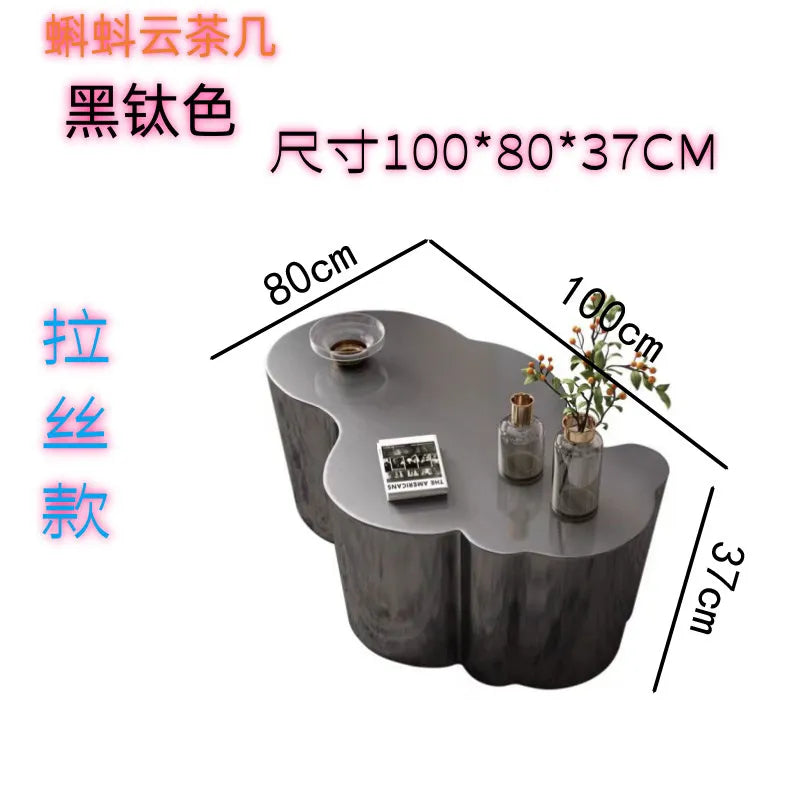 MDNG Modern Stainless Steel Coffee Table for Living Room Sealed Storage