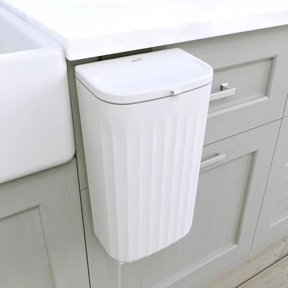Under Counter Waste Bin Dual Lid Space Saving Trash Can