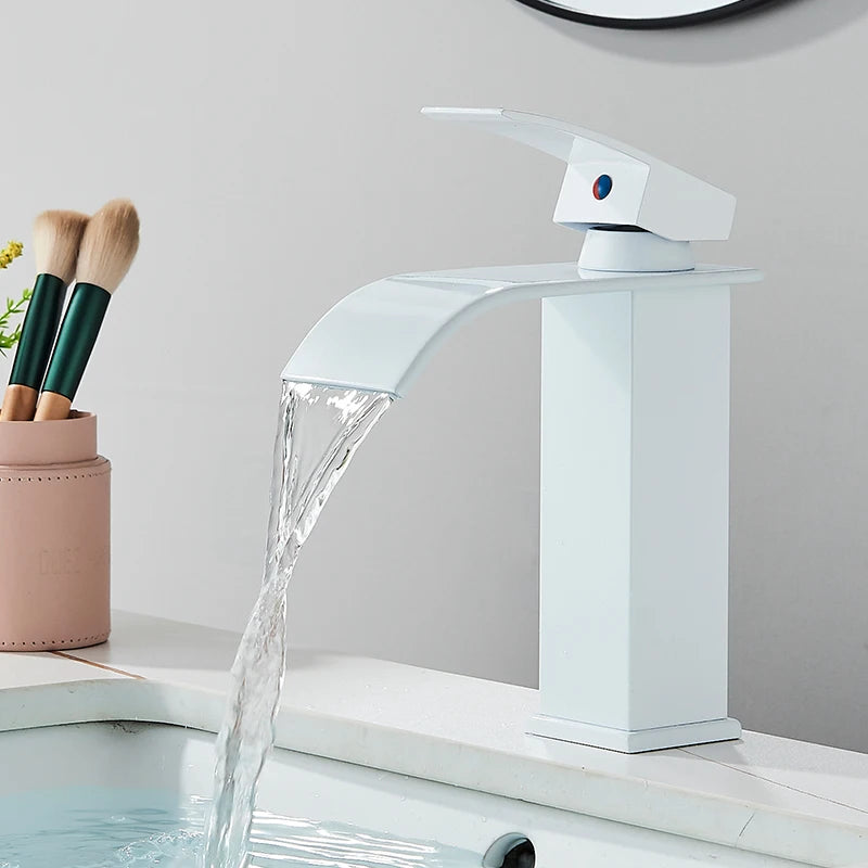Saeuwtowy Single Handle Waterfall Bathroom Basin Faucet