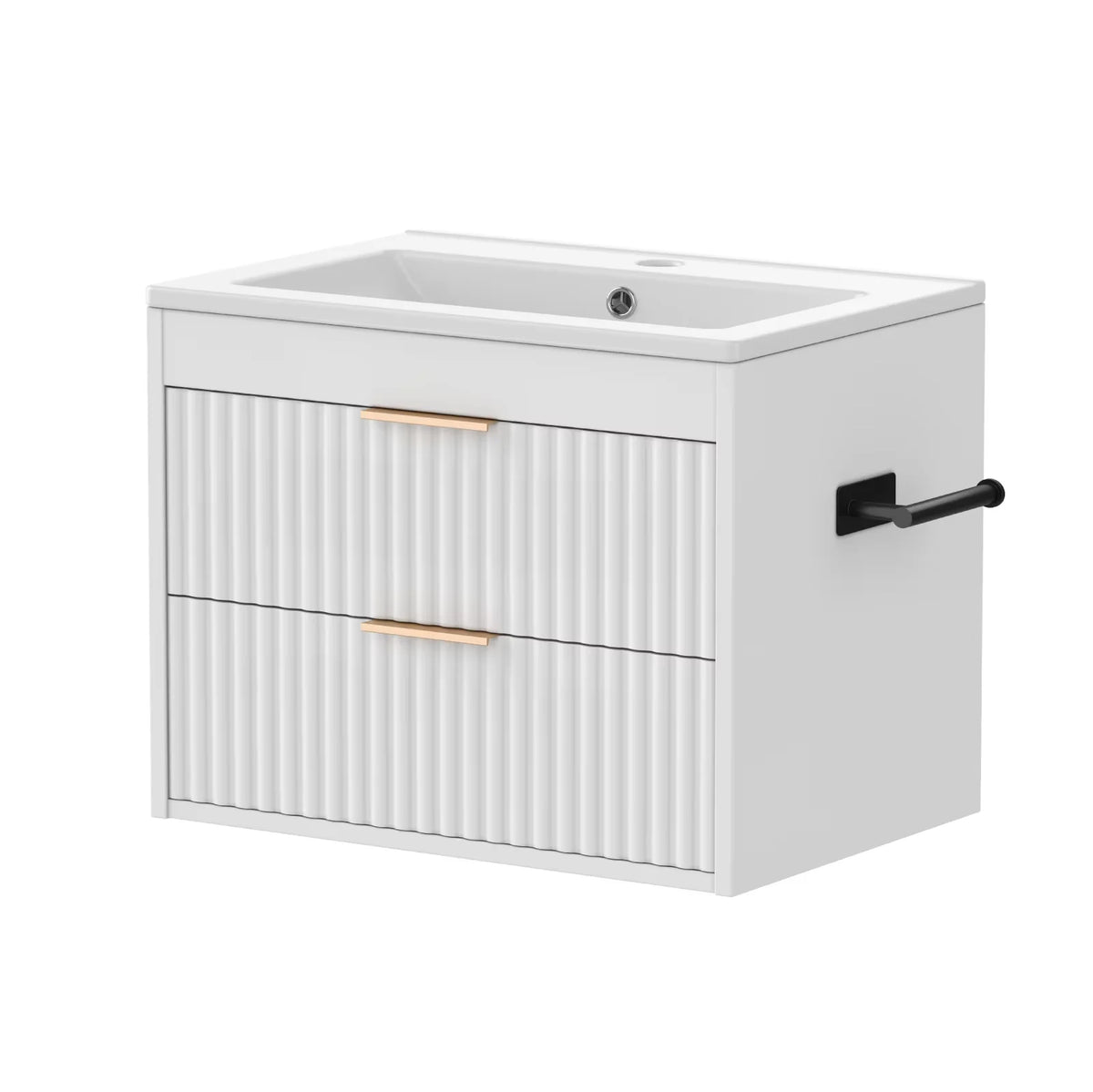 EVOKEDEN Floating Bathroom Vanity With Sink Wall Mounted Cabinet