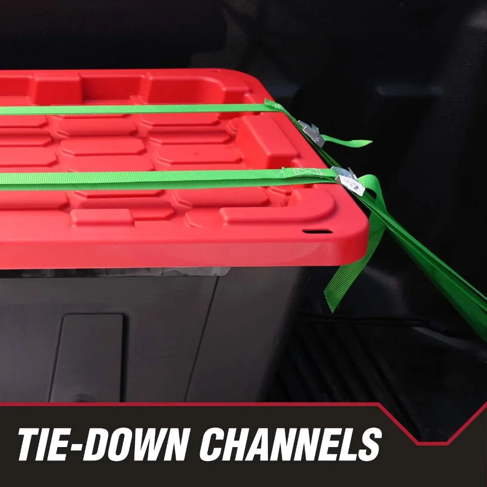 Heavy Duty Stackable Plastic Storage Tote With Snap Lid