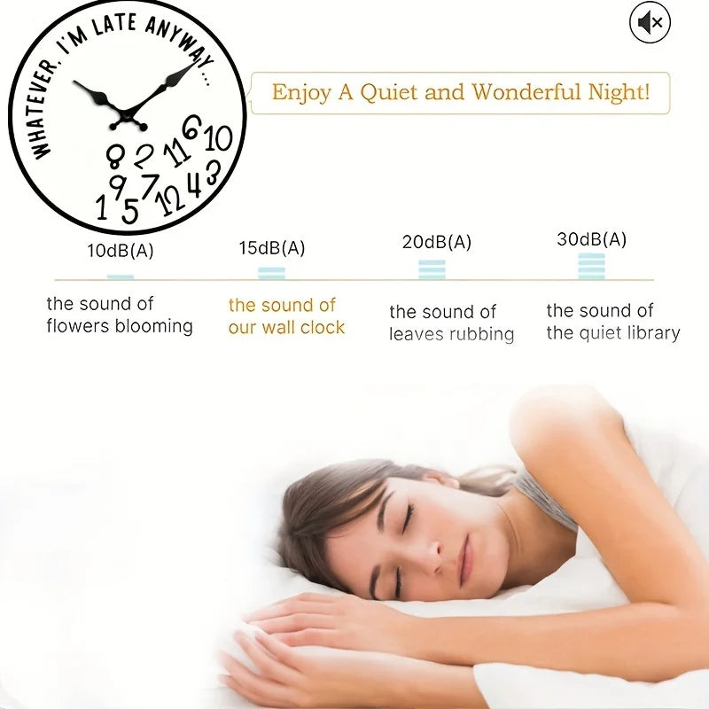 Silent Wooden Wall Clock - Creative & Fun Design, Perfect for Home Decor & Gifts, Battery-Operated (AA Not Included)