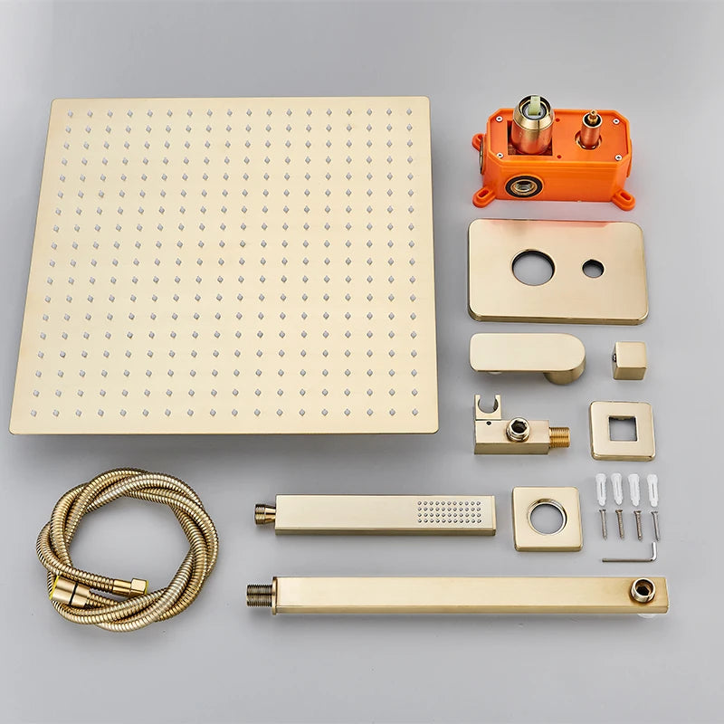 Quyanre Bathroom Wall Mounted Rainfall Shower System