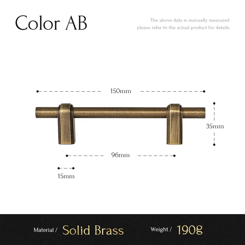 Santaya Solid Brass Cabinet Handles for Kitchen and Furniture