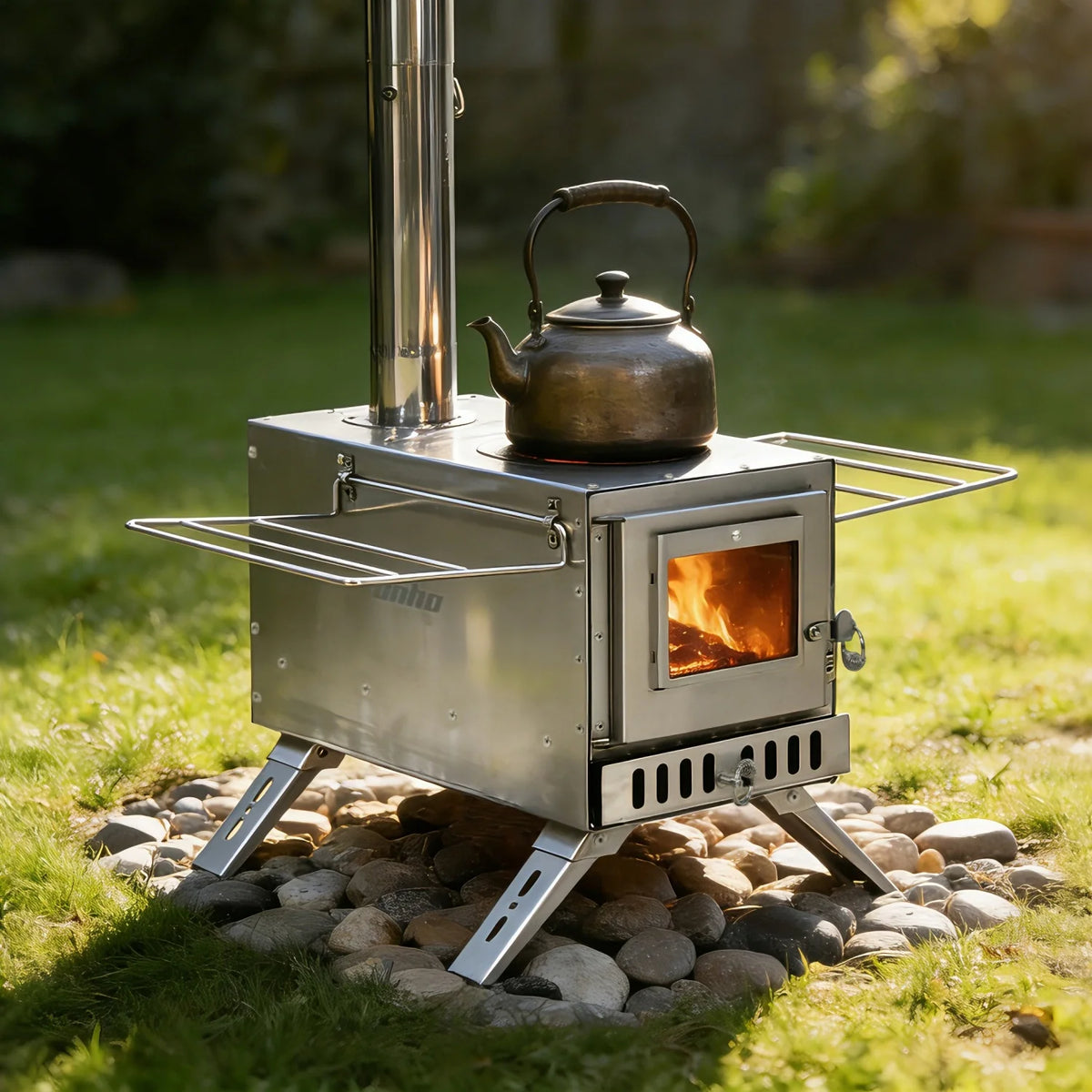 Stainless Steel Portable Wood Burning Stove For Outdoor Camping Cooking