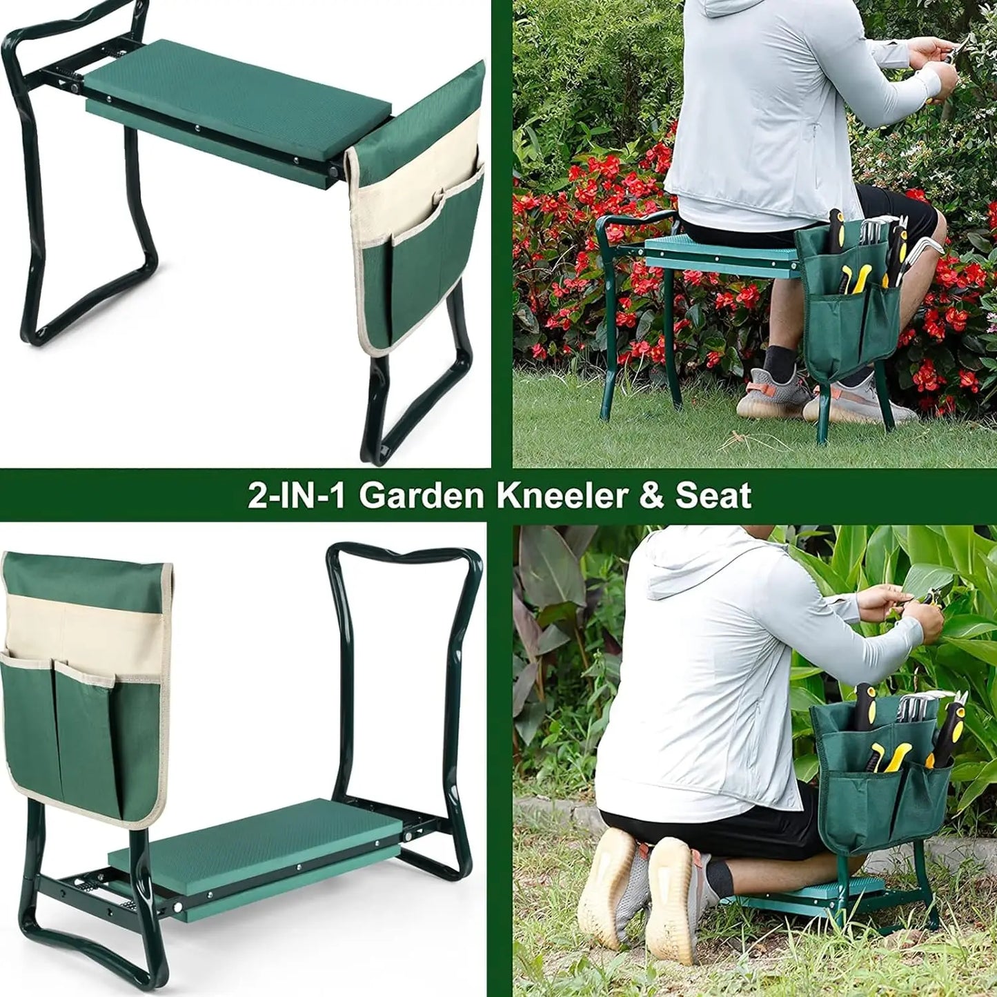 Garden Kneeler and Seat Upgraded Folding Bench For Outdoor Use