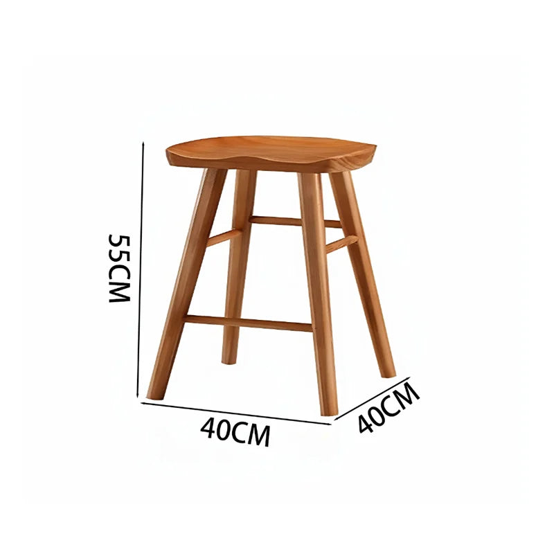 Modern Minimalist Solid Wood Bar Stool for Home and Business