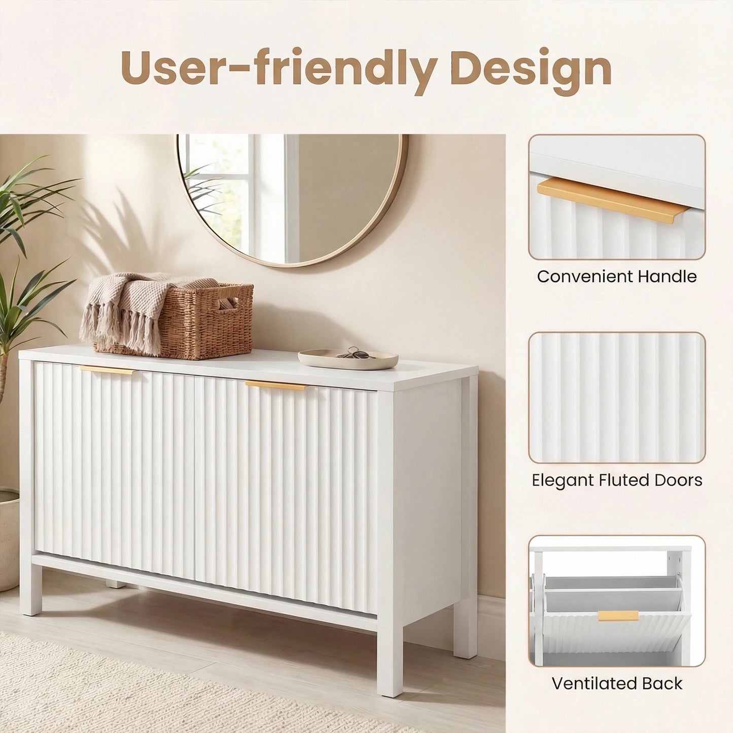 HOMASIS Shoe Storage Bench With Two Flip Drawers For Entryway