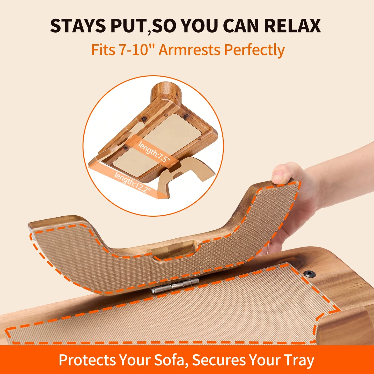 JHK Foldable 3in1 Armrest Tray With 360 Degree Phone Holder