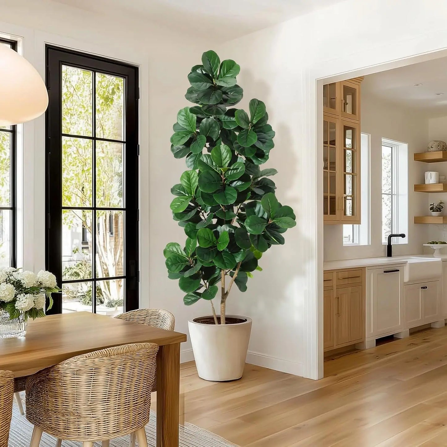 HiMISS Fiddle Leaf Fig Tree Artificial Planter Home Decor