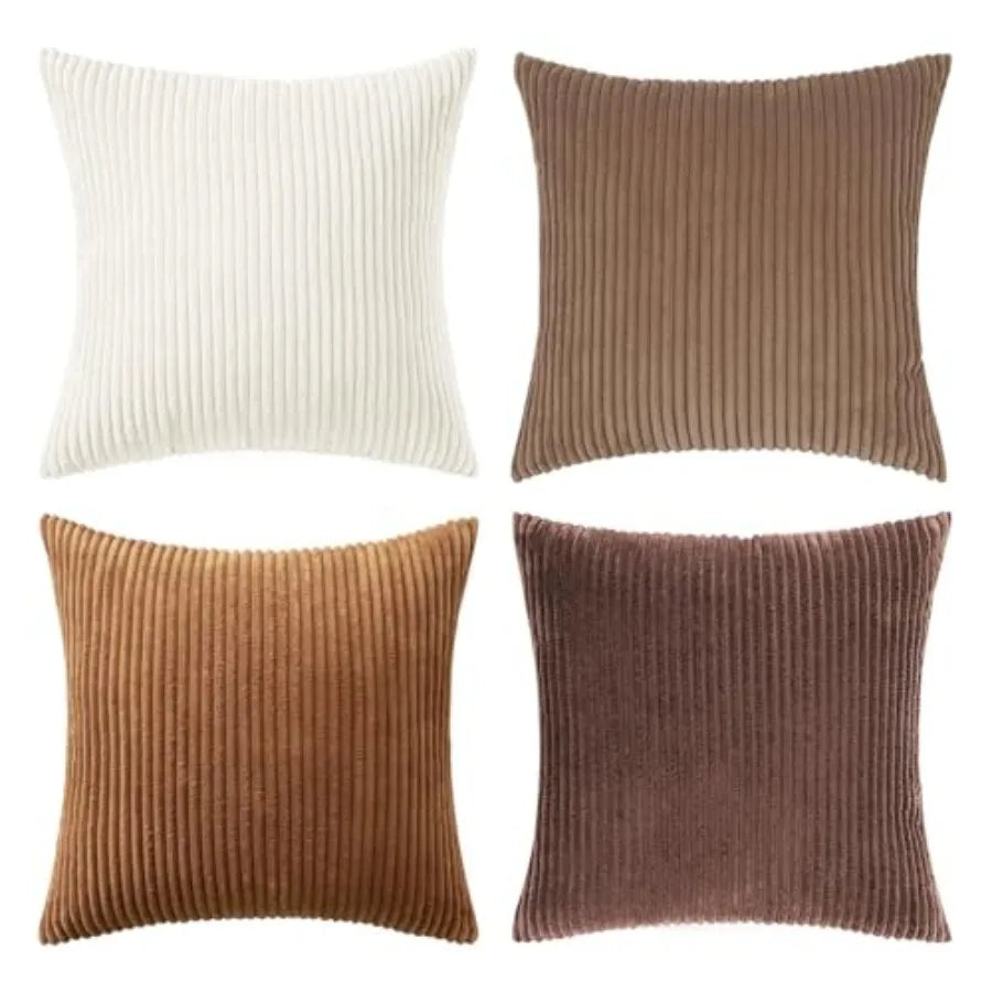 Modern Corduroy Farmhouse Throw Pillow Covers For Couch Decor