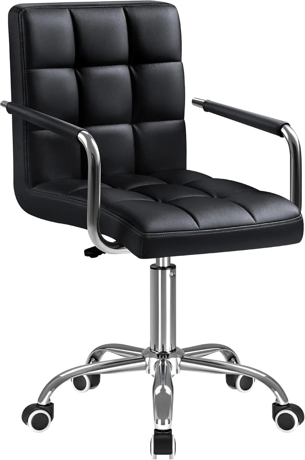 Furmax Mid Back Office Task Chair PU Leather Ribbed Ergonomic