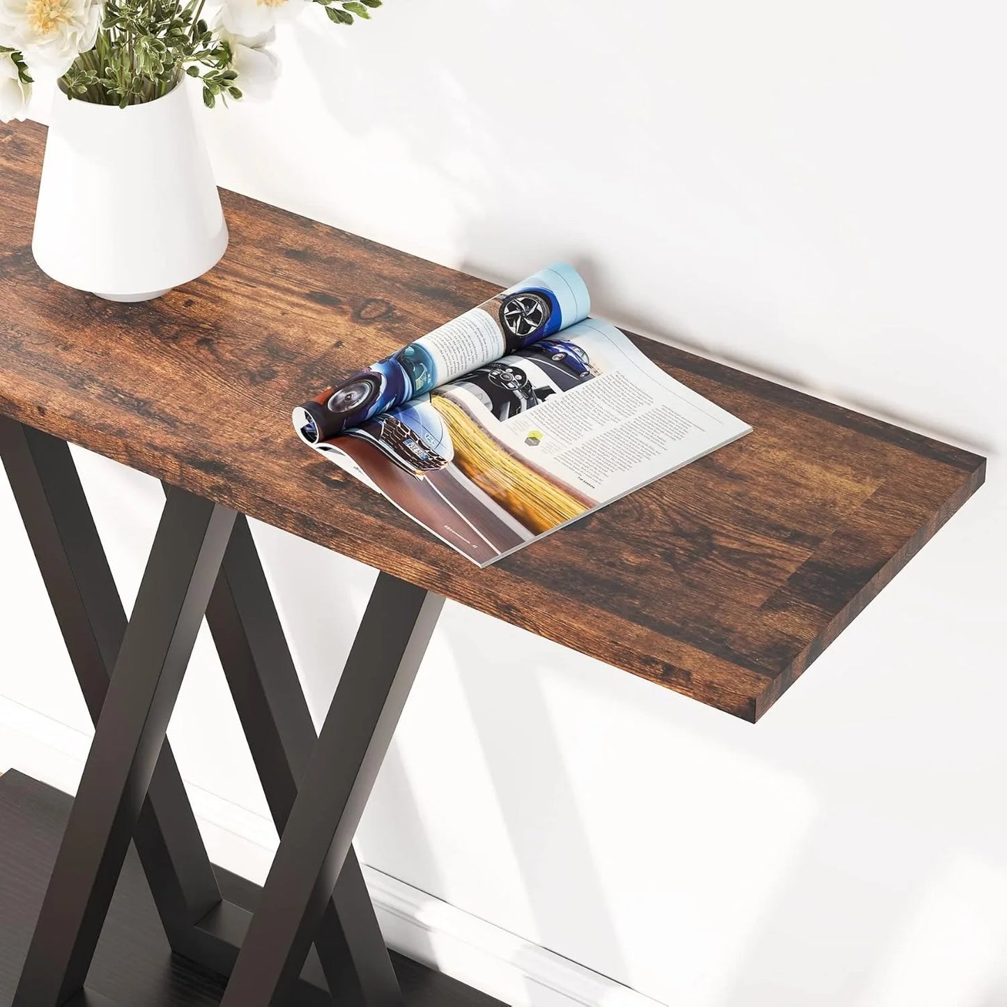 Little Tree Console Table Industrial Hallway Sofa Table For Entryway