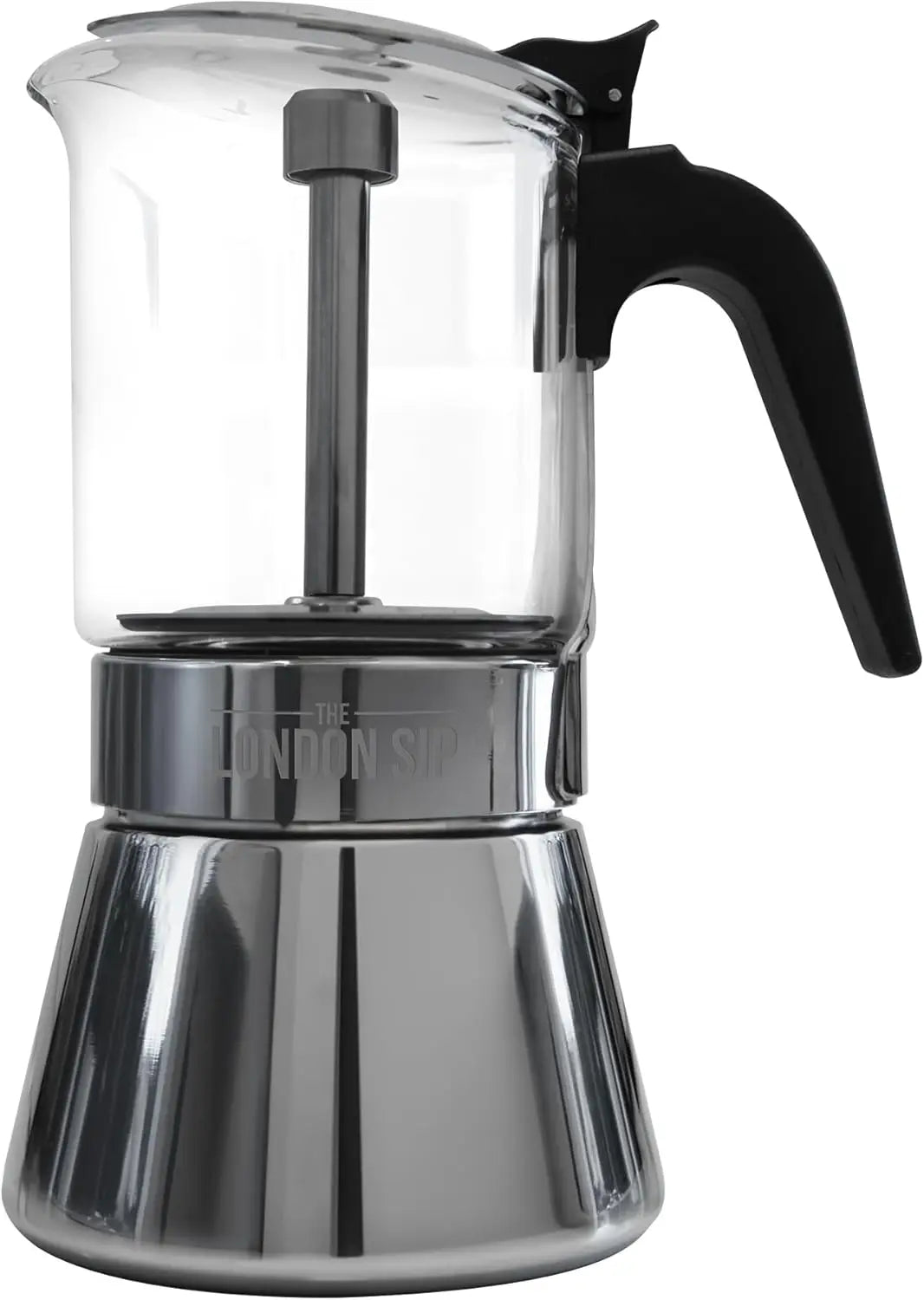 Xmsj Glass And Stainless Steel Stovetop Espresso Maker Moka Pot