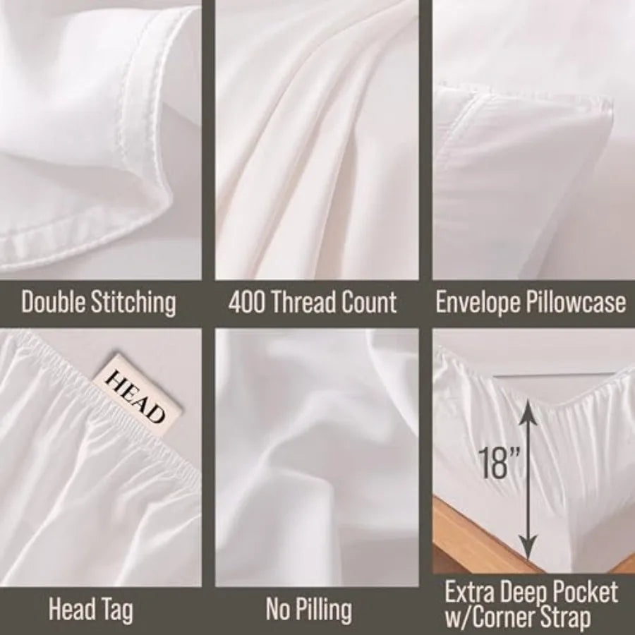 Bella Coterie Luxury Bamboo Viscose Sheet Set Ultra Soft Cooling For Sleepers
