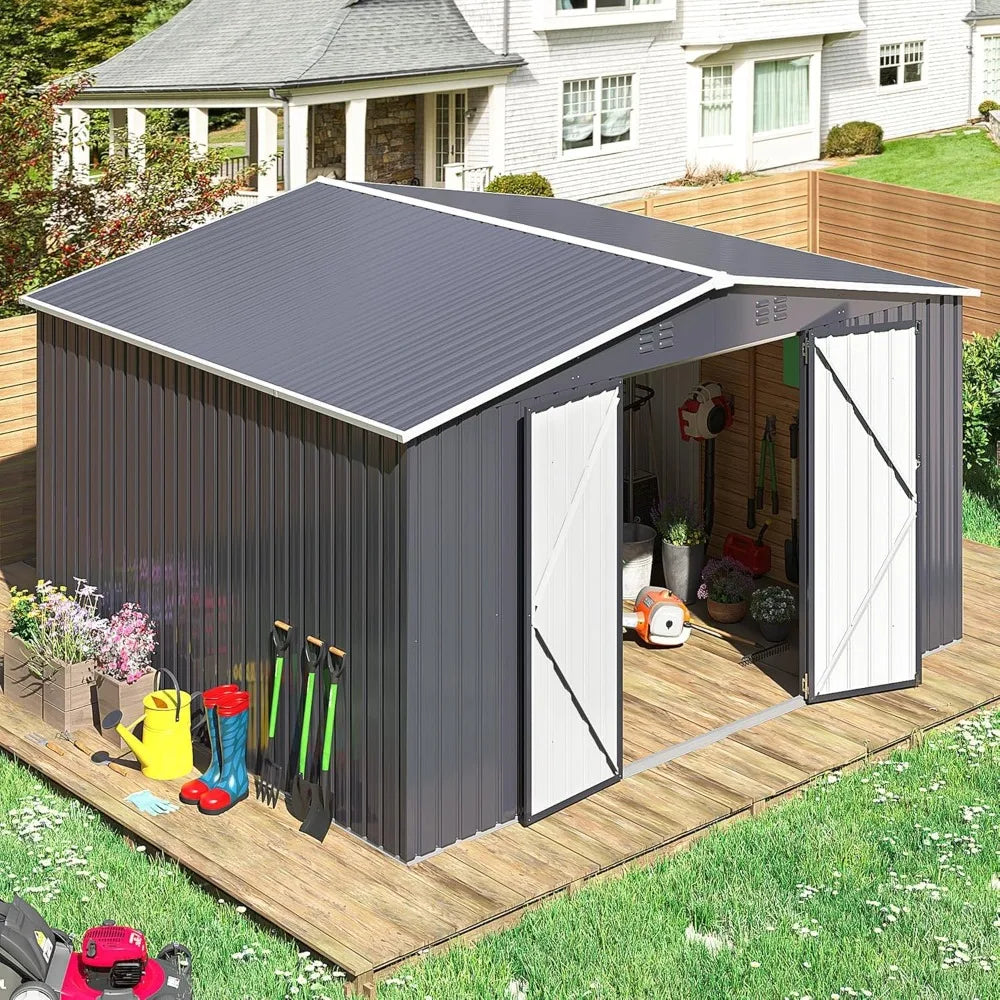 Metal Outdoor Storage Shed With Reinforced Frame For Backyard Waterproof