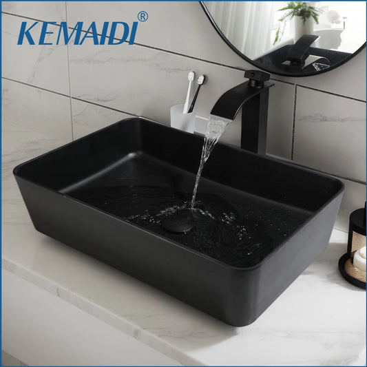 MEKKHALA Oval Acrylic Countertop Vessel Sink Bathroom Washbasin