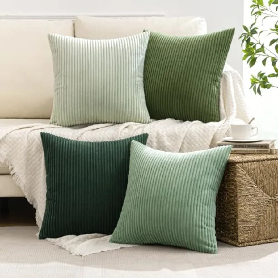 Modern Corduroy Farmhouse Throw Pillow Covers For Couch Decor