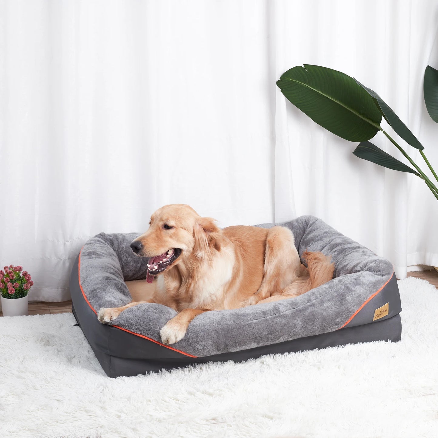 BINGOPAW Hypoallergenic Dog Bed With Removable Washable Cover Waterproof