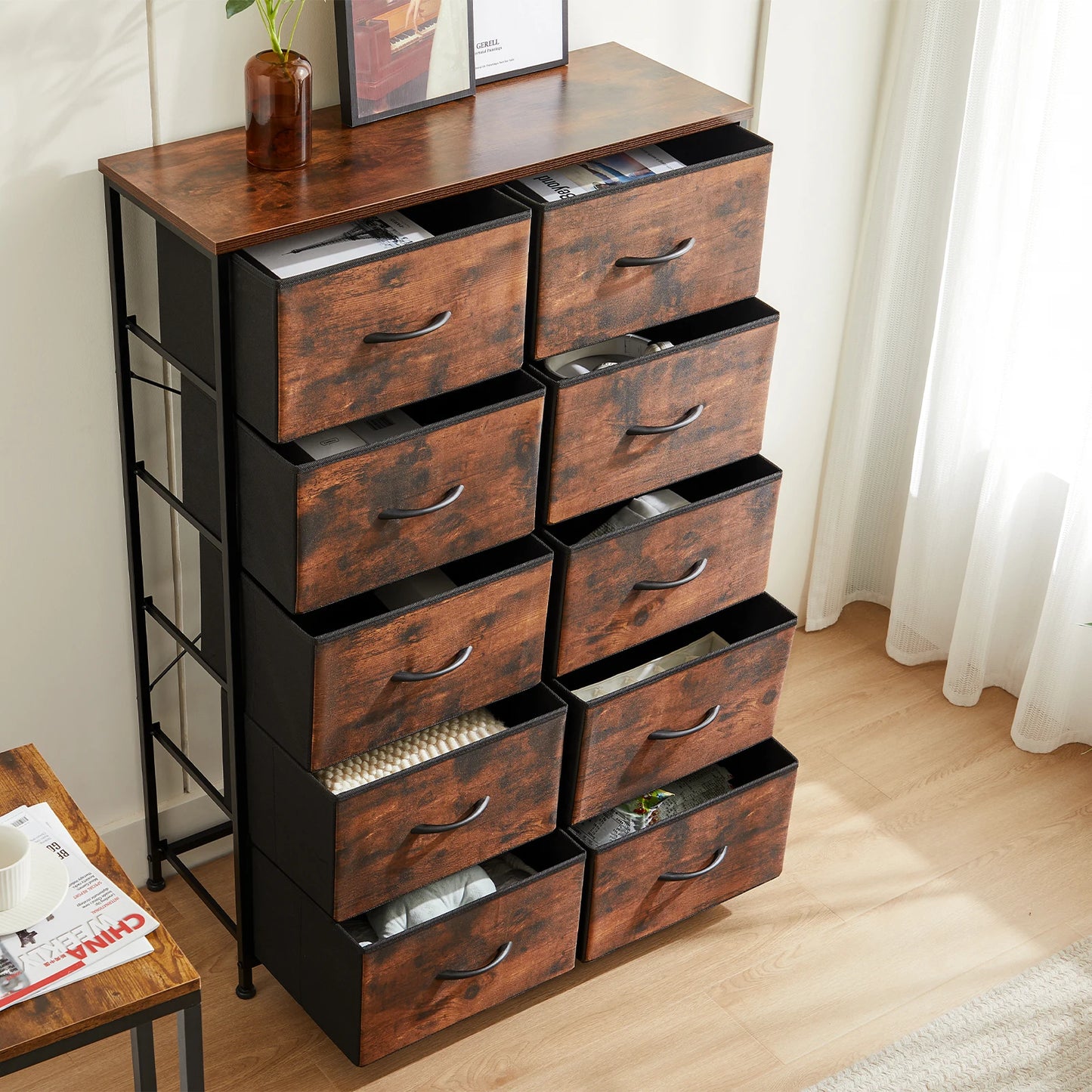 MCQ Living Room 10 Drawer Cabinet Storage Dresser Furniture