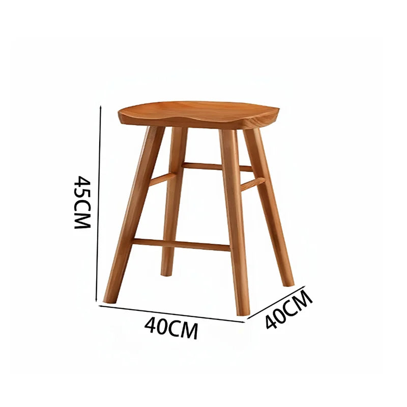 Modern Minimalist Solid Wood Bar Stool for Home and Business