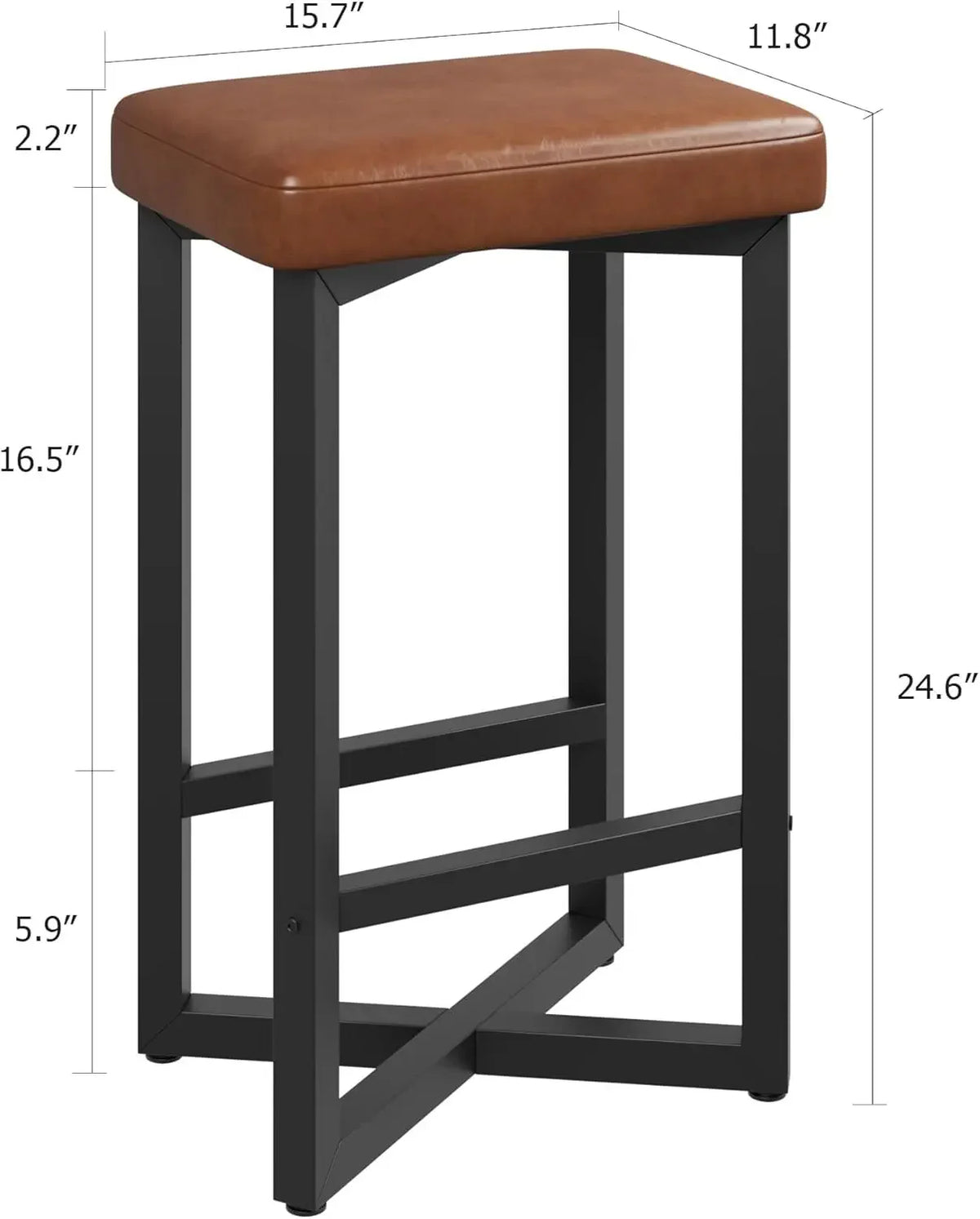 Garvee Modern Backless Bar Stools With PU Leather Upholstery