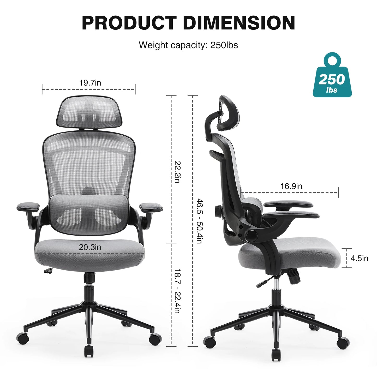 JHK Ergonomic Mesh Adjustable Lumbar Support Office Chair