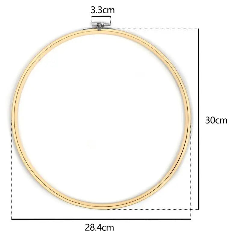 Wooden Embroidery Hoops Set Bamboo Frames For DIY Cross Stitch
