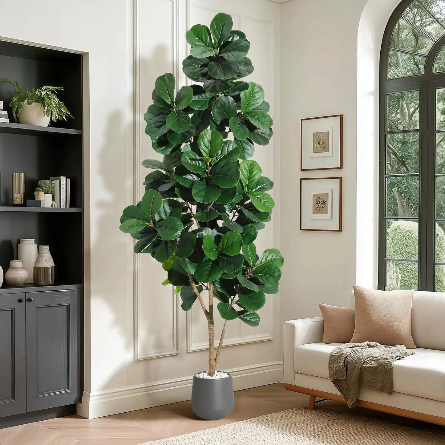 HiMISS Fiddle Leaf Fig Tree Artificial Planter Home Decor