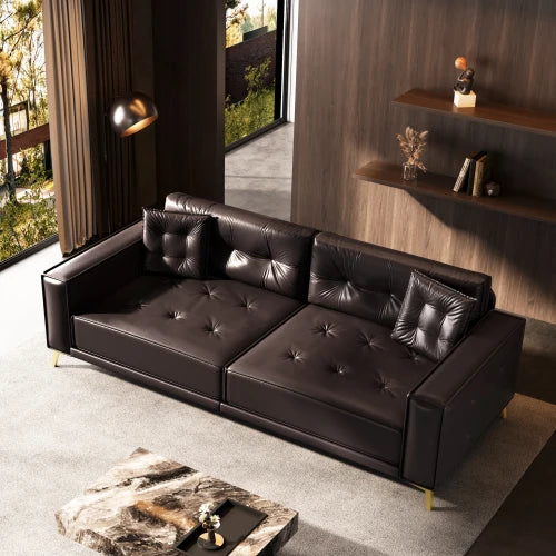 Faux Leather Convertible Sofa Bed Three in One L Shaped Sleeper Couch